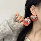 Women's Red Strawberry Earrings – Gifts for Her — 1