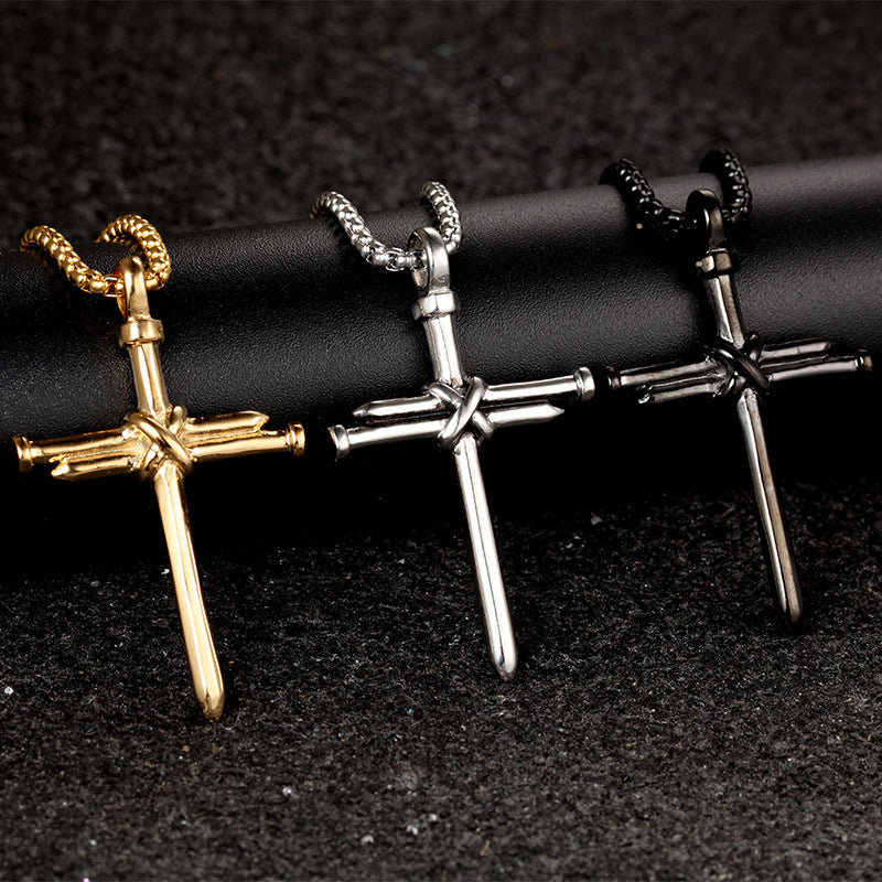 Steel Gold Black Color Fashion Mens Iron Nail – Jewelry Gift Ideas — 1