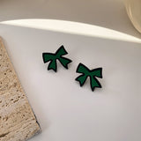 Retro Dark Green Earrings Korean Style Temperament – Stylish Gifts — 3