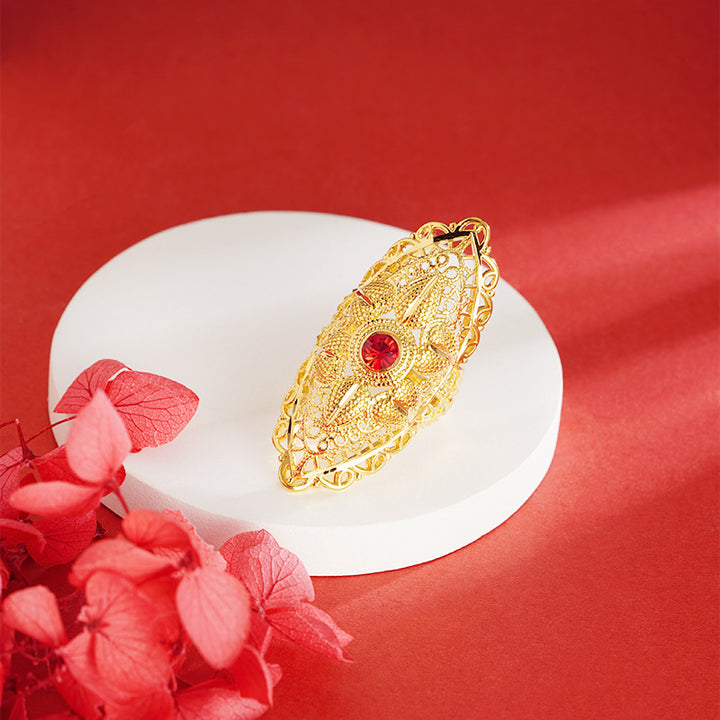 Alluvial Gold Wing Peacock Ring Lady Temperament – Useful Gifts — 1