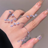 Fashion Simple Zircon Leaves Finger Chain – Stylish Gifts — 8
