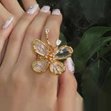 White Crystal Adjustable Finger Ring – Jewelry Gift Ideas — 6