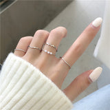 Five-piece Pearl Wavy Combination Ring – Useful Gifts — 2