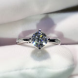 White Gold Faux Moissanite Ring With Four Prongs – Practical Gifts — 2