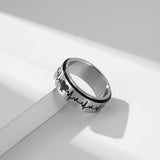 Titanium Steel Rotating ECG Couple Ring Stainless – Gifts for Couples — 6