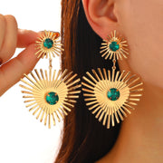 Bohemian Sunflower Heart-shaped Earrings – Gifts for Couples — 1