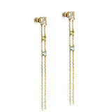 Earrings Natural Crystal Tassel Double Layer – Birthday Gifts — 4