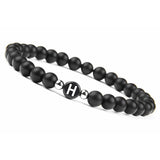 6MM Natural Frosted Agate Letter Bracelet – Jewelry Gift Ideas — 4
