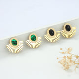 Stainless Steel Stud Titanium Steel Gold Scalloped – Meaningful Gifts — 2