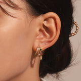 Fashion Three Rings Multilayer Diamond Earrings – Stylish Gifts — 4