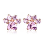 Fashion Cat Footprints Crystal Earrings For Women – Stylish Gifts — 19