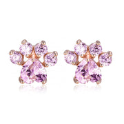 Fashion Cat Footprints Crystal Earrings For Women – Stylish Gifts — 19