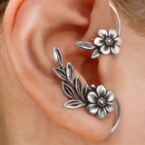 Asymmetric Vintage Plant Flower Ear Hook Earrings – Unique Gift Ideas — 1