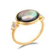 Women's New White Shell Crystal Ring – Gifts for Her — 3