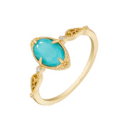 Women's Turquoise White Crystal Ring – Gifts for Her — 3