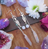 Moonstone And Angel Halo Quartz Wrap Earrings – Holiday Gift Ideas — 3