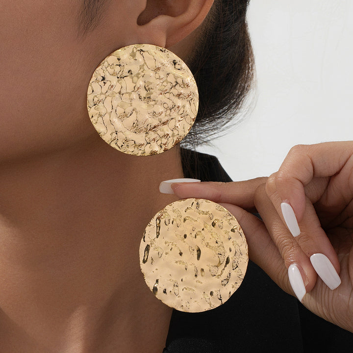 Simple Style Exaggerated Alloy Round Texture – Stylish Gifts — 1