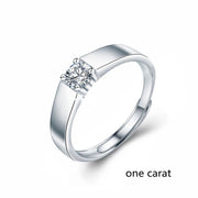 Sterling Silver Men's White Gold Moissanite Ring – Gifts for Him — 5