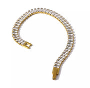 Zircon Tennis Chain Real Gold Plating OT Buckle – Jewelry Gift Ideas — 2
