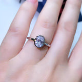 Oval White Diamond Ice Flower Cut Wedding Ring – Gifts for Her — 5