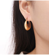 Simple Glossy Copper-plated Gold U-shaped Earrings – Small Gift Ideas — 15