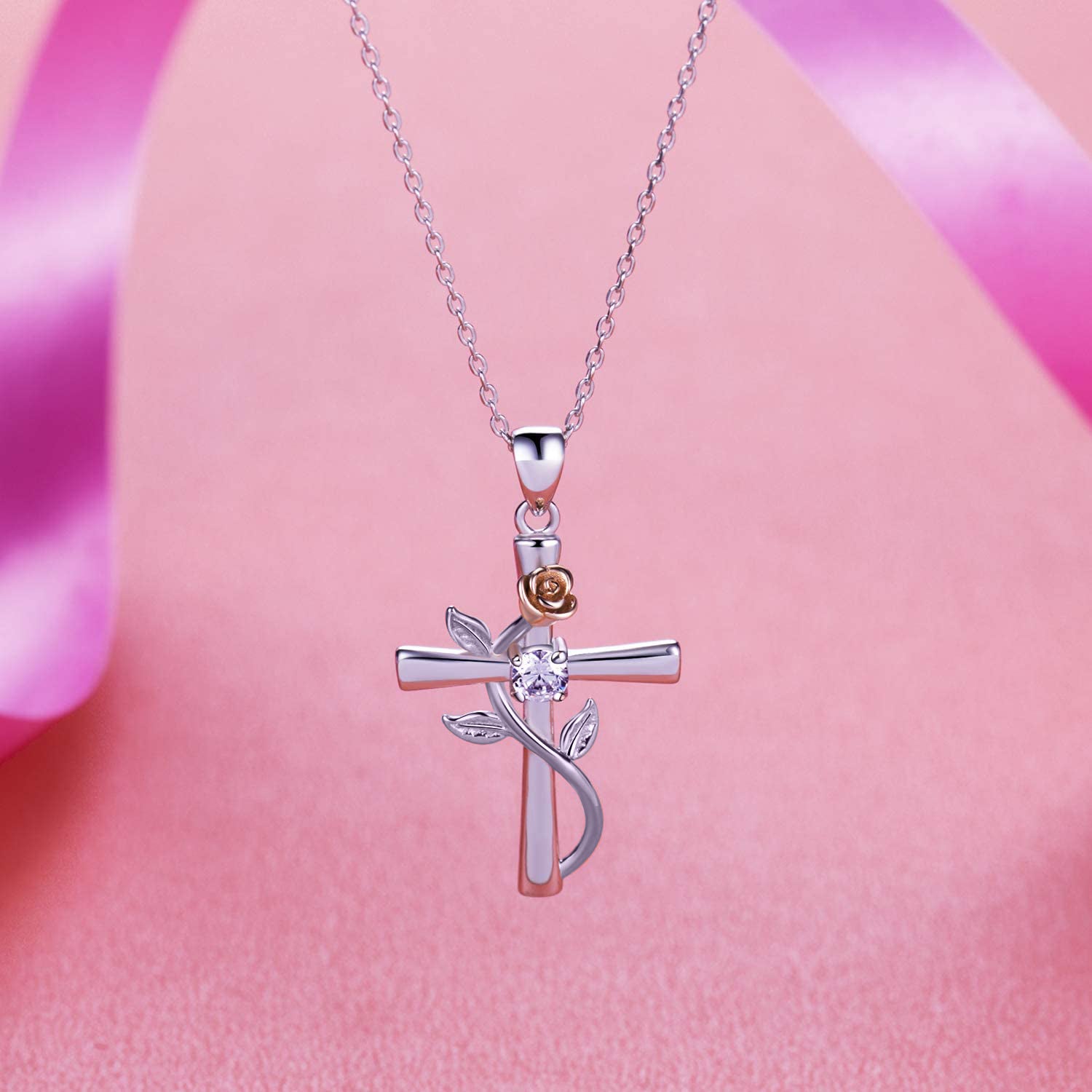 Classic Cross Rose Gold Necklace – Jewelry Gift Ideas — 1
