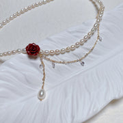Camellia Crystal Pearl Pendant Necklace Light – Jewelry Gift Ideas — 7