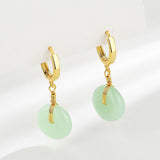 Women's Gold Plated Safety Buckle Hetian Jade Earrings – Gifts for Her — 5