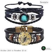 Men's Leather Personality Vintage Zodiac Bracelet – Jewelry Gift Ideas — 15