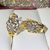 Exquisite Hollow Pattern Color Separation Ear Buckles – Surprise Gifts — 2