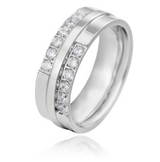 Titanium Steel Couple Ring Wedding Diamond Ring – Gifts for Couples — 7