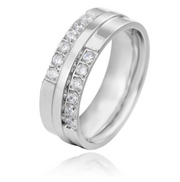 Titanium Steel Couple Ring Wedding Diamond Ring – Gifts for Couples — 7