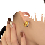 Contrast Color Semicircle Stud Earrings Women – Gifts for Her — 7