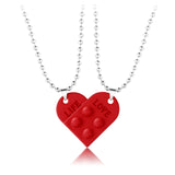 A Pair Of Simple Alloy Stitching Heart Necklaces – Small Gift Ideas — 3