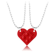 A Pair Of Simple Alloy Stitching Heart Necklaces – Small Gift Ideas — 3