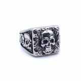 Retro Death Gothic Style Rose Skull Men's Titanium – Stylish Gifts — 5