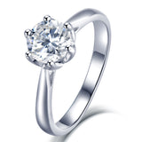 Women's Sterling Silver Ring Inlaid One Carat – Gifts for Her — 3