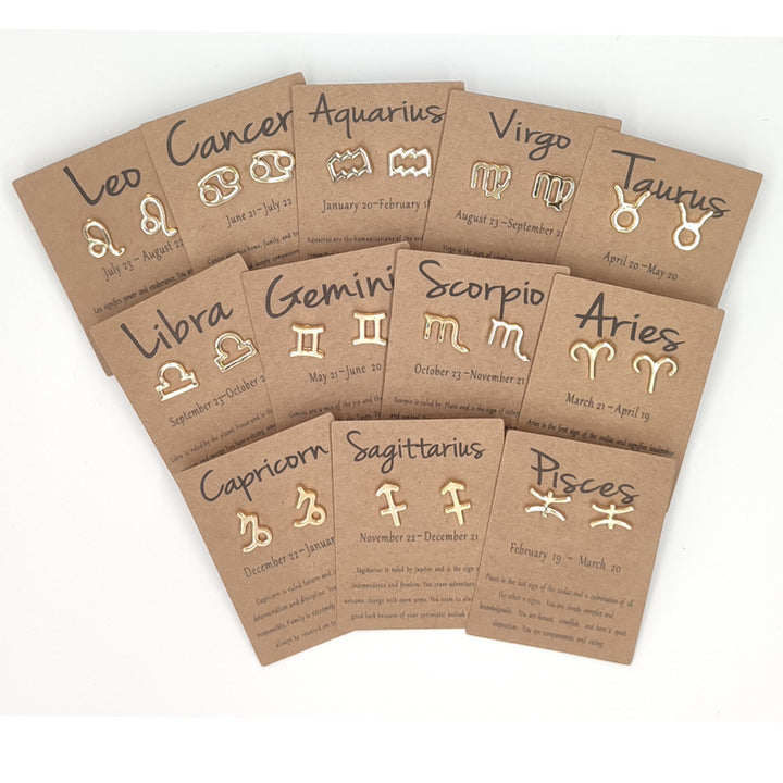 Twelve Constellation Card Fashion Stud Earrings – Stylish Gifts — 1