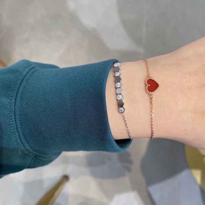 Silver Shangmei Honeycomb Bracelet Women's – Jewelry Gift Ideas — 1