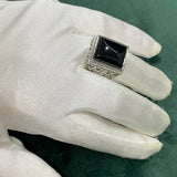 Silver Plated Black Onyx Men Ring – Gifts for Him — 5