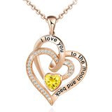 Lettering Necklace Double Heart Diamond – Jewelry Gift Ideas — 14