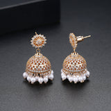 Bell Zircon Earrings Golden Earrings – Everyday Gifts — 6