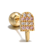 Lollipop Ice Cream Earrings 18K Real Gold Lock Ball – Thoughtful Gifts — 13