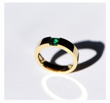Emerald Zircon Gold Plated Emerald Ring – Birthday Gifts — 10