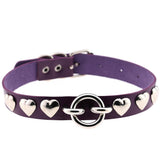 Women's Bar Hip-hop Heart Rivet Round Ring Leather – Gifts for Her — 9