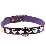 Women's Bar Hip-hop Heart Rivet Round Ring Leather – Gifts for Her — 9