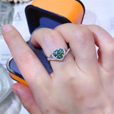 Fidelity Green Twisted Arm Love Moissanite Ring – Gifts for Couples — 2