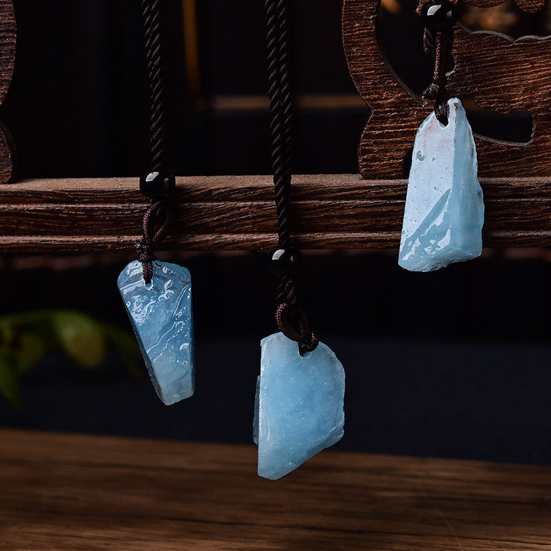 Natural Aquamarine Blue Pendant – Jewelry Gift Ideas — 1