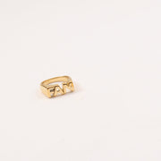 Letter Seal Titanium Steel Plating 18K Gold Ring – Unique Gift Ideas — 7