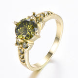 Rhinestone Zircon Four-claw Round Ring – Thoughtful Gifts — 7